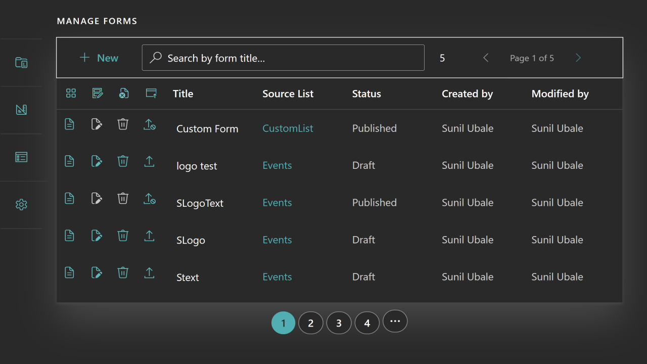 Manage Forms